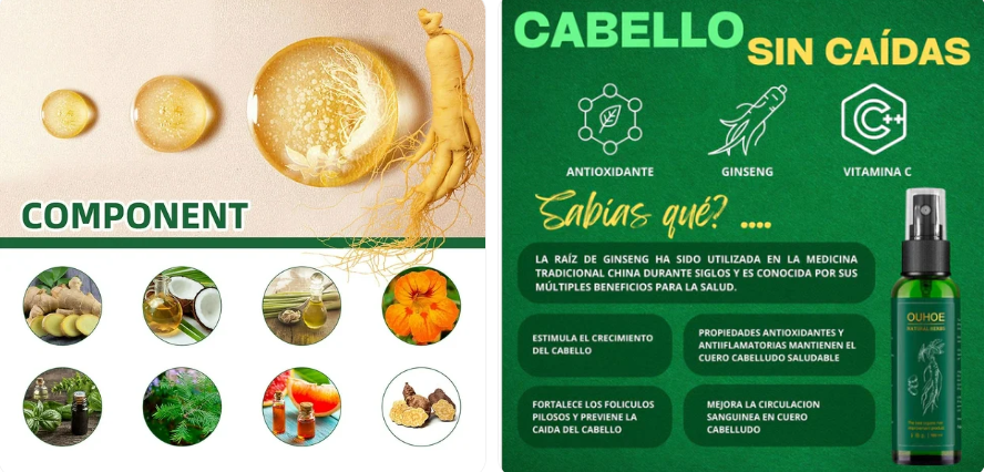 OUHOE TONICO NATURAL PARA LA CAÍDA DEL CABELLO