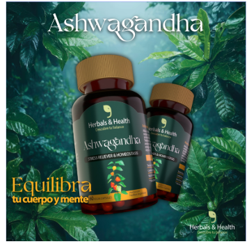 Ashwagandha + Magnesio – Apoyo Natural para Estrés, Sueño y Vitalidad.                         Equilibrio, energía y descanso en una sola fórmula natural.